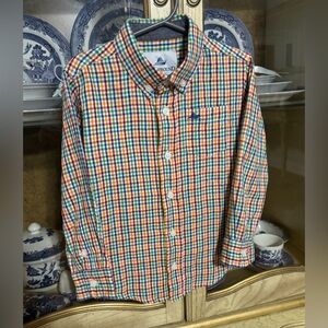Southbound rainbow plaid button down shirt boys size 5
